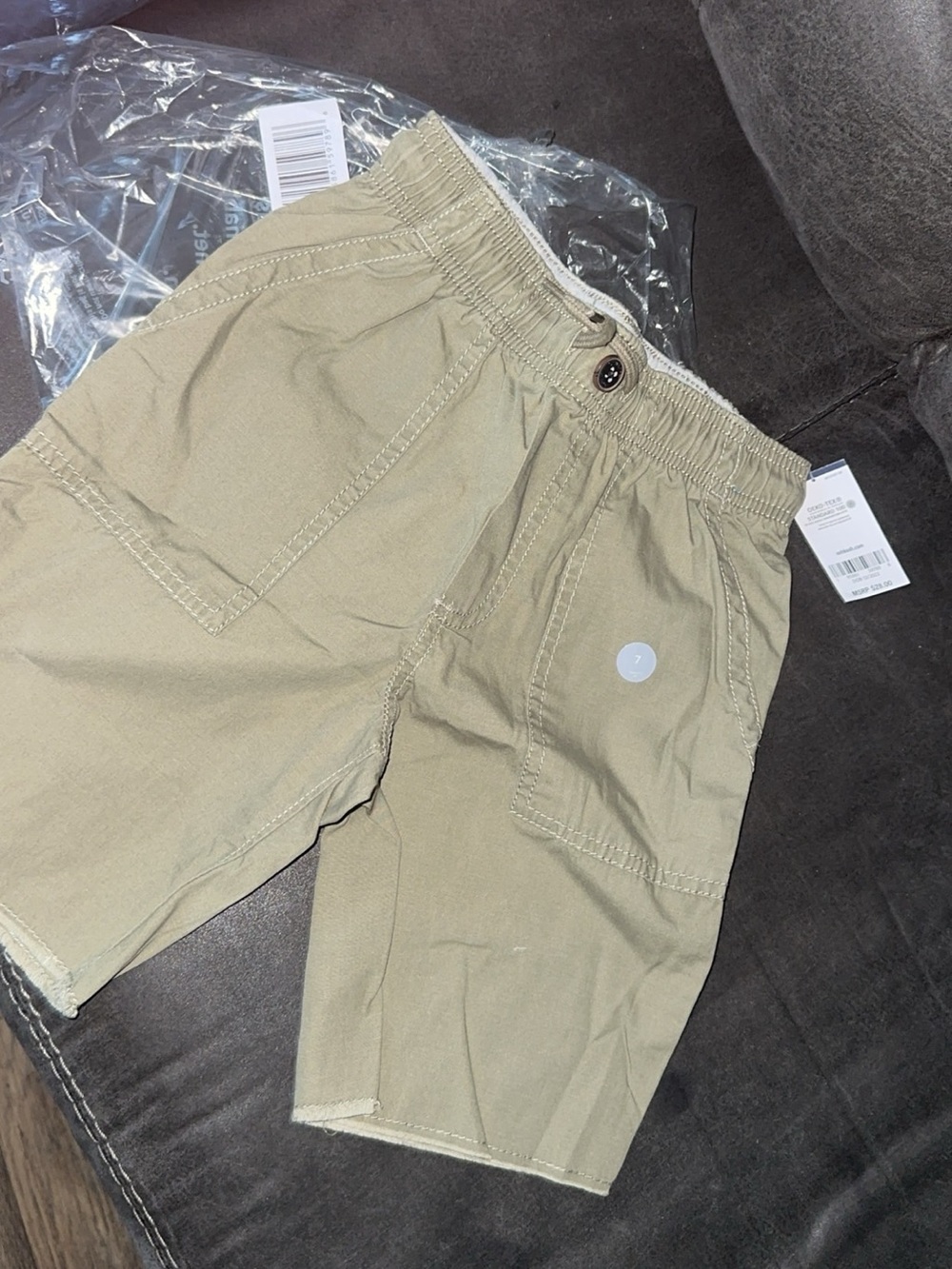 Elastic-Waist Flat Front Khaki Shorts for kids